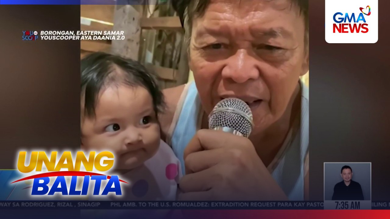 Baby girl na tila gigil sa pagkanta ng kaniyang lolo, kinaaaliwan ng netizens | Unang Balita