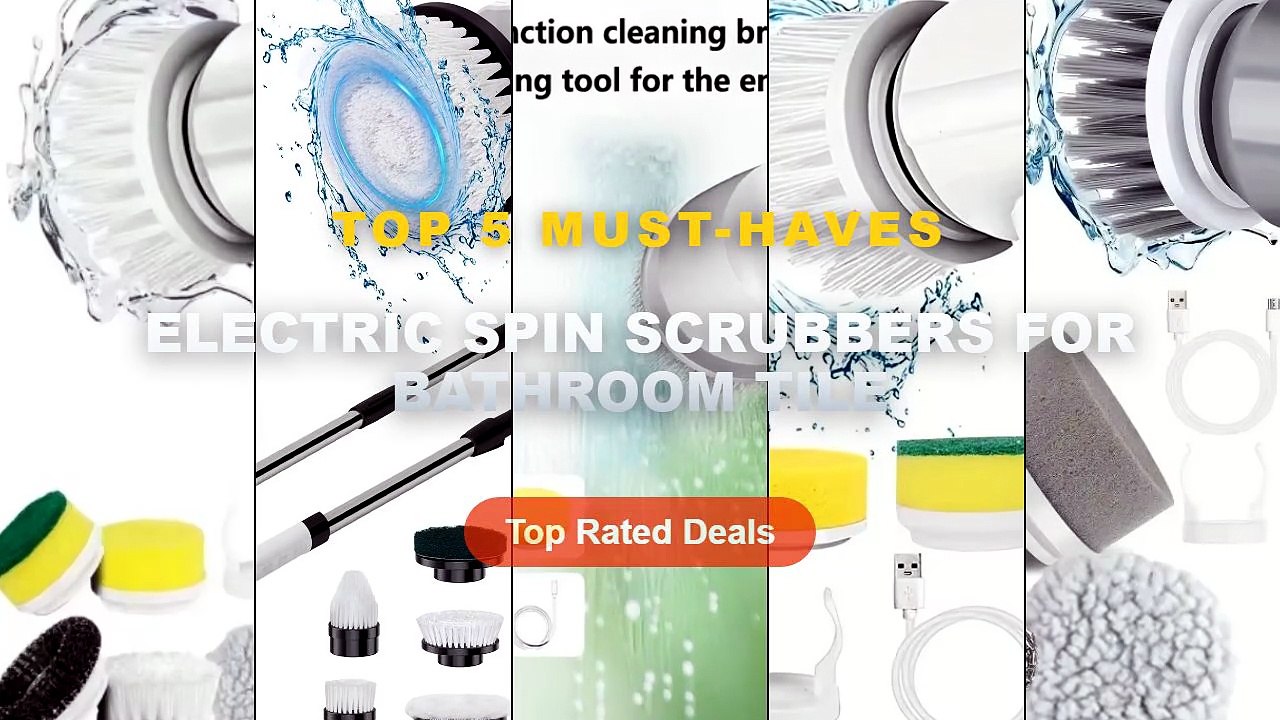 Top 5 Best Electric Spin Scrubbers For Bathroom Tile (Must Have!) - Electric Spin Scrubber, Bathroom Cordless Cleaning B...