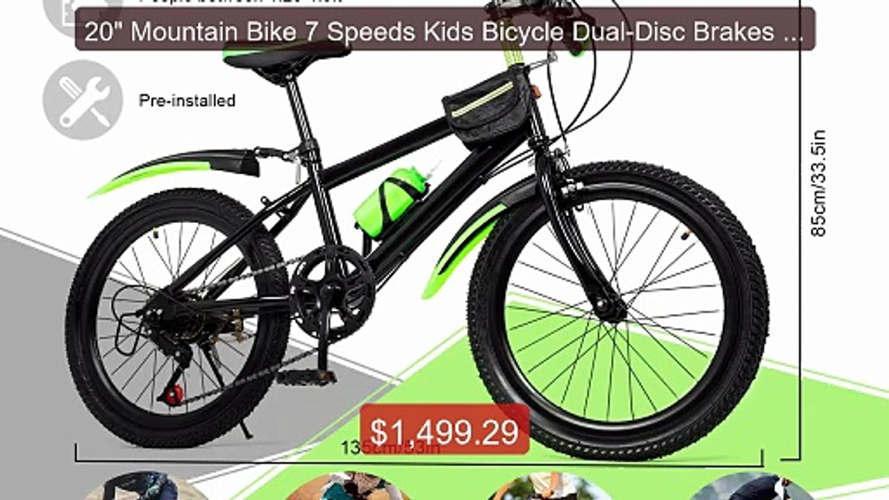 20" Mountain Bike 7 Speeds Kids Bicycle Dual-Disc Brakes Unisex Ch... -- Best Deal 2026 | Shop Now!