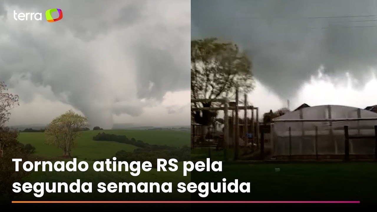 Tornado atinge cidade do RS pela segunda semana seguida; veja