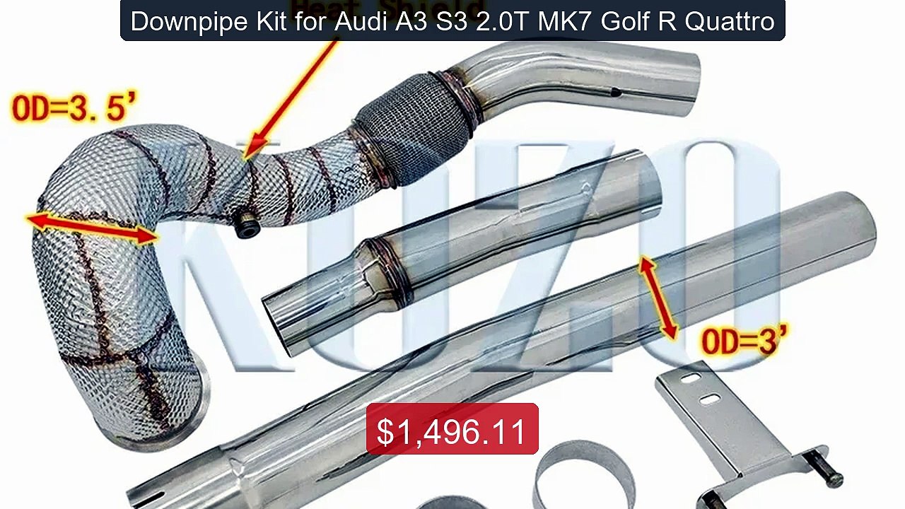 Downpipe Kit for Audi A3 S3 2.0T MK7 Golf R Quattro -- Amazing Value 2026 | Must Have!