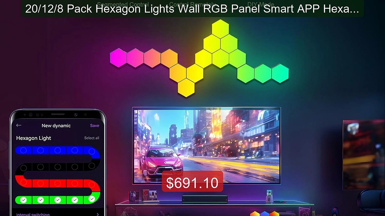 20/12/8 Pack Hexagon Lights Wall RGB Panel Smart APP Hexagona... -- Amazing Value 2026 | Must Have!
