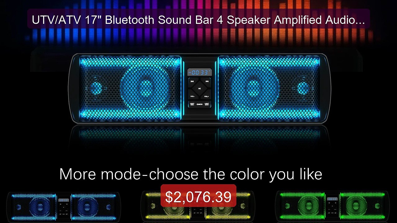 UTV/ATV 17" Bluetooth Sound Bar 4 Speaker Amplified Audio Wate... -- Best Buy 2026 | Great Quality!