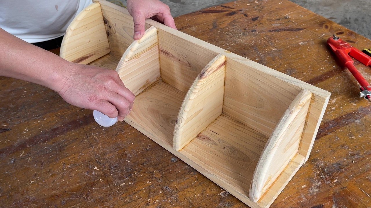 Woodworking Ideas - DIY Wooden Desk Organizer with Multiple Compartments
