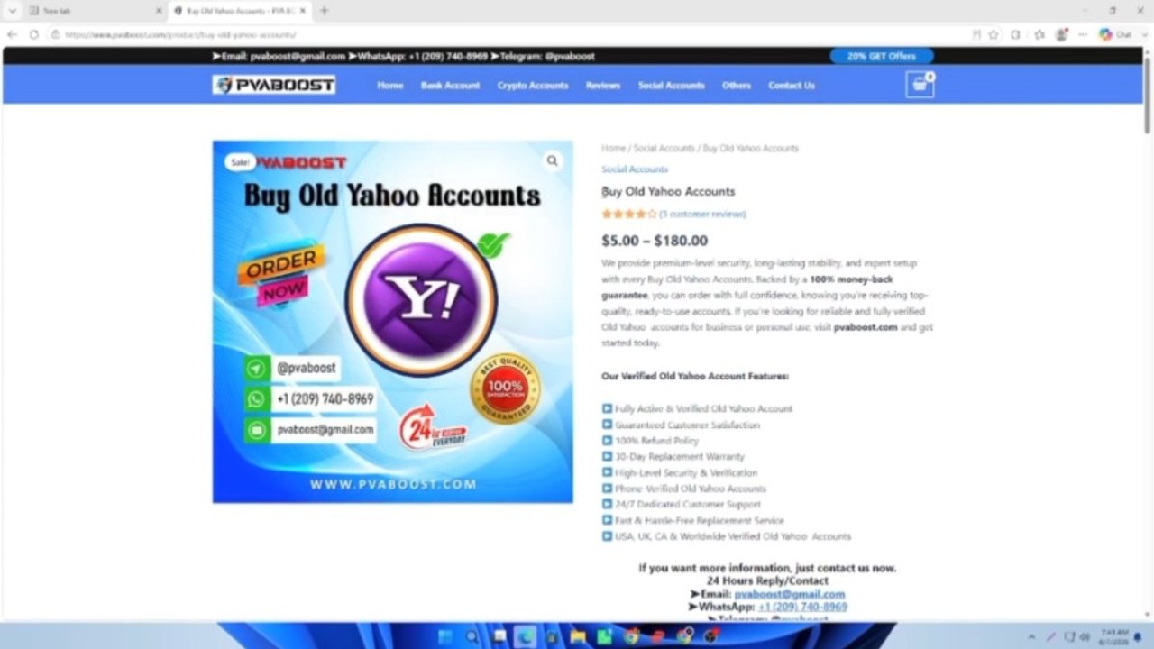 Buy Old Yahoo Accounts