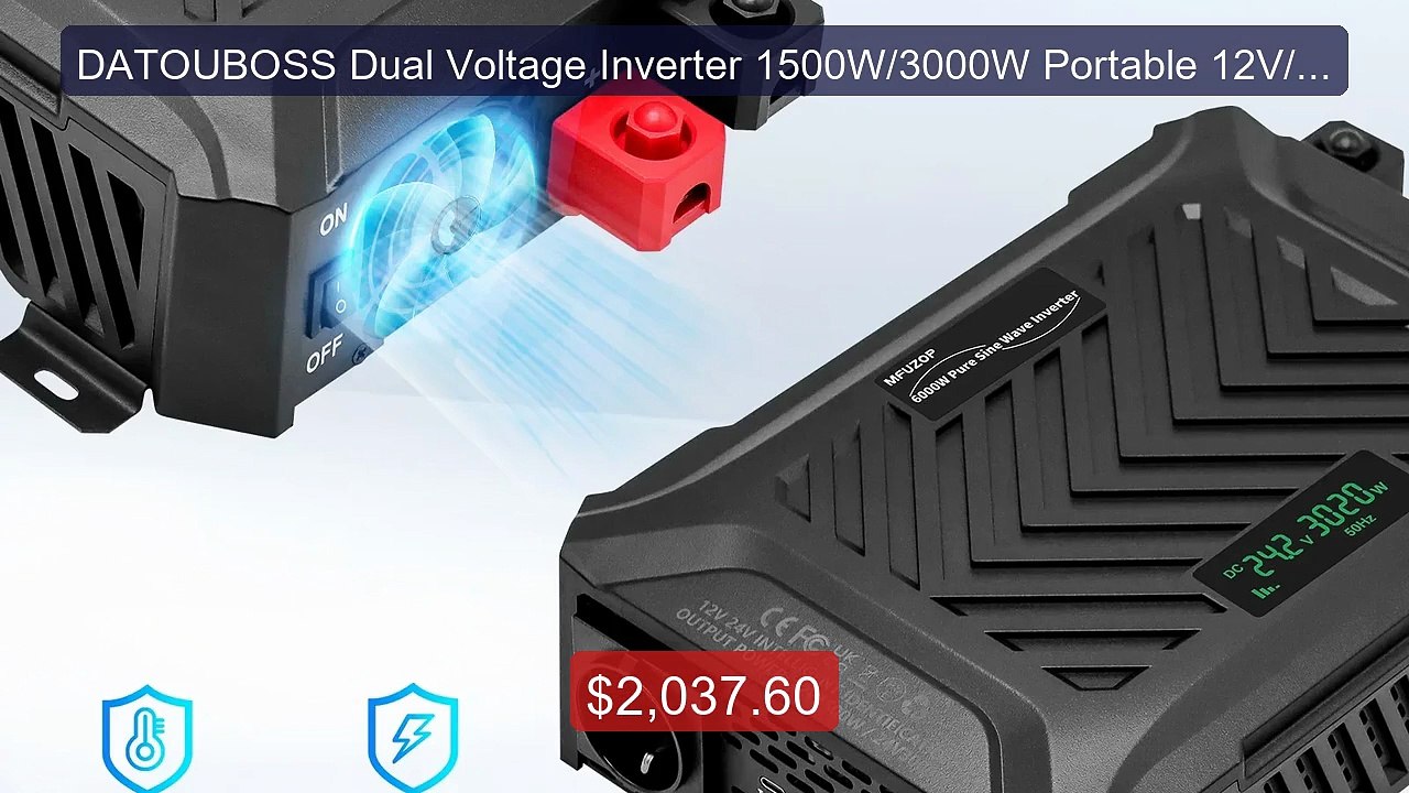 DATOUBOSS Dual Voltage Inverter 1500W/3000W Portable 12V/24V Pure S... -- Top Rated 2026 | Buy Now!