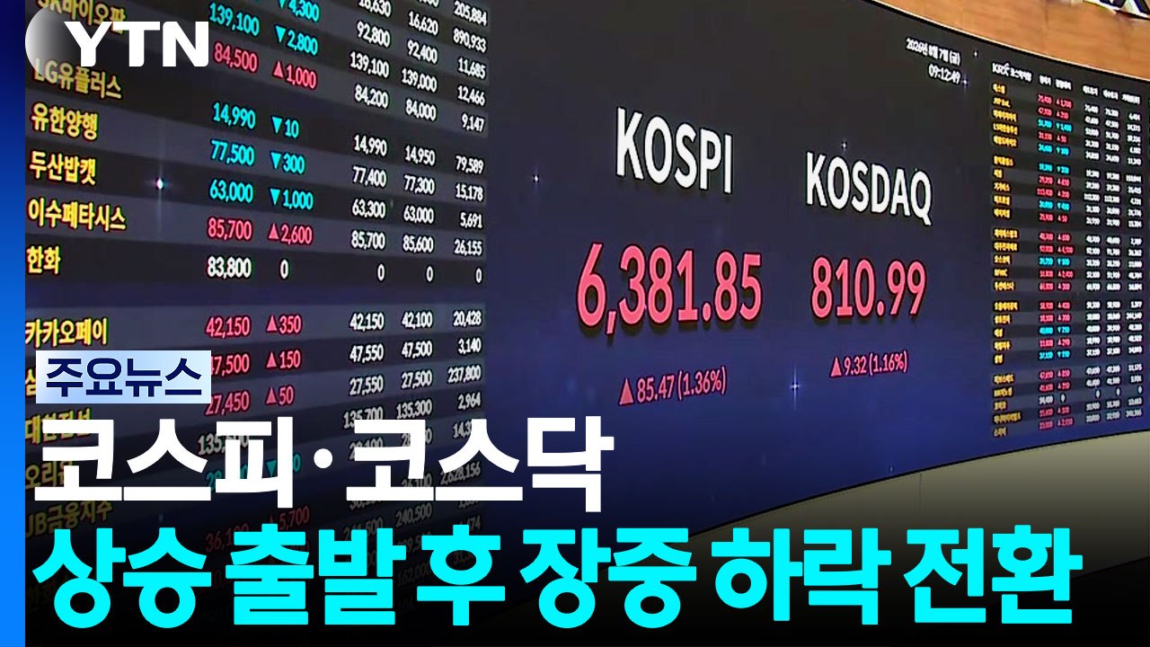 코스피·코스닥, 상승 출발 후 장중 하락 전환 / YTN