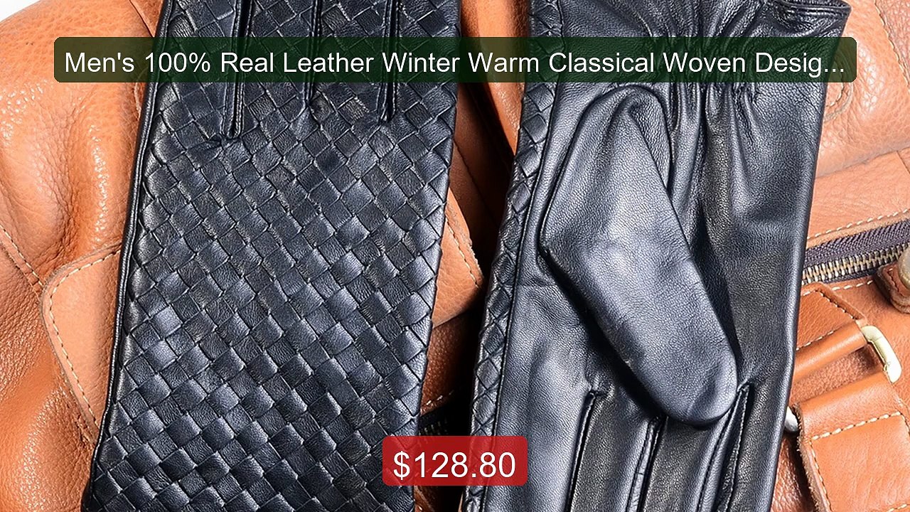 Men's 100% Real Leather Winter Warm Classical Woven Design ... -- Top Pick 2026 | Unbeatable Price!