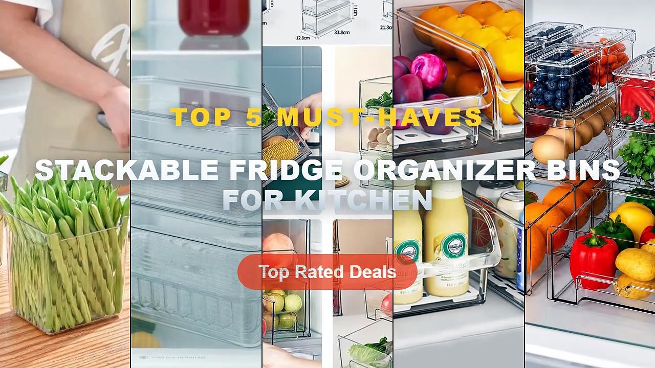 Amazing Stackable Fridge Organizer Bins For Kitchen You Need To See - Stackable Refrigerator Organizer Bins with Lids Cl...