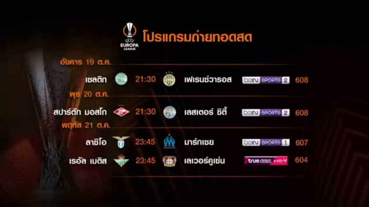 UEFA Europa League 2021/22 Group Stage Matchday 3 : Promo (TrueVisions)