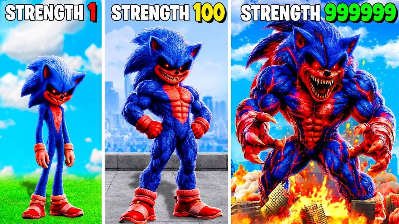 Turning SONIC.EXE Into the STRONGEST in GTA 5! (Sonic Movie Mod)