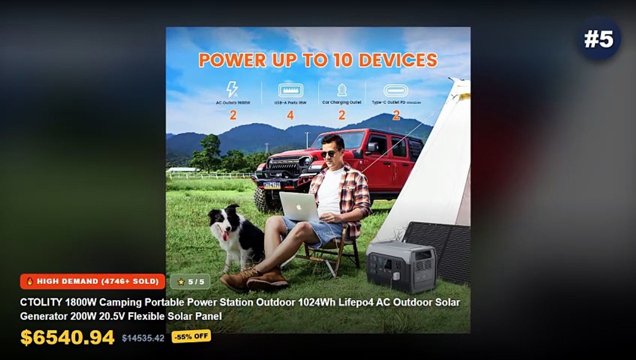 Camping Power Stations Portable For Van Life: Top 5 Best Sellers - 2026 New 2400W 2048Wh Portable LiFePO4 Battery Power ...
