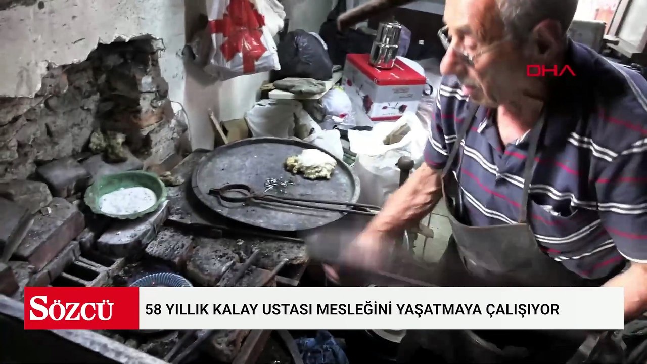 58 yıllık kalay ustası mesleğini yaşatmaya çalışıyor