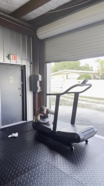 Man Falls While Attempting Handstand on Treadmill
