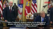 Casa Bianca, Trump: "Sostegno a Vance per il 2028? Troppo presto per pensarci"