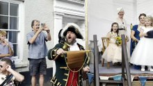 Chulmleigh Town Crier Ben Farlam gave the Royal Proclamation, video Alan Quick IMG_6793