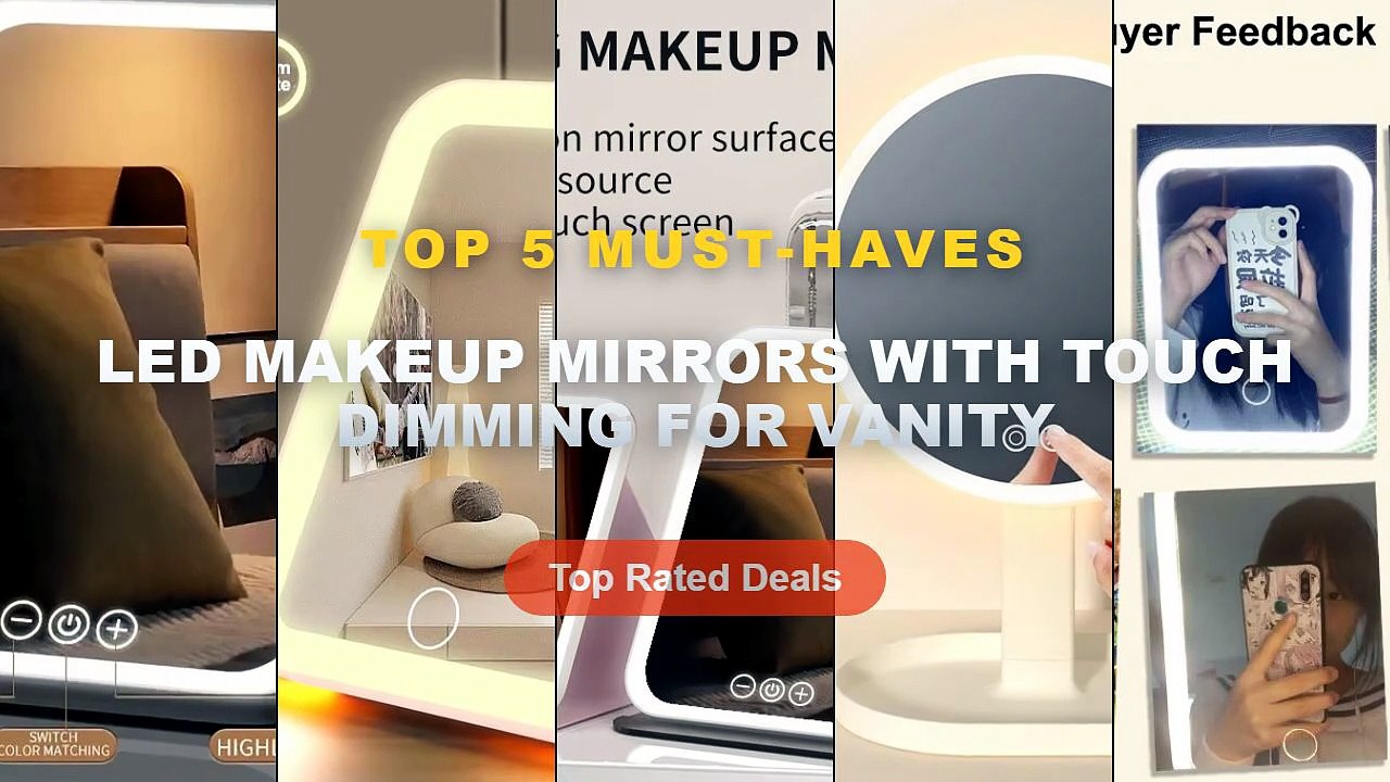 Best LED Makeup Mirrors With Touch Dimming For Vanity on AliExpress | Review - 3 Colors LED Vanity Mirror with Touch Scr...