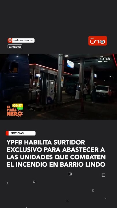 YPFB habilita surtidor exclusivo para abastecer a las unidades que combaten el incendio en Barrio Lindo