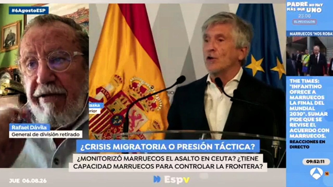 El general Dávila se muestra contundente con el Gobierno Sánchez tras la invasión de Ceuta: «Ha hecho una operación avestruz»