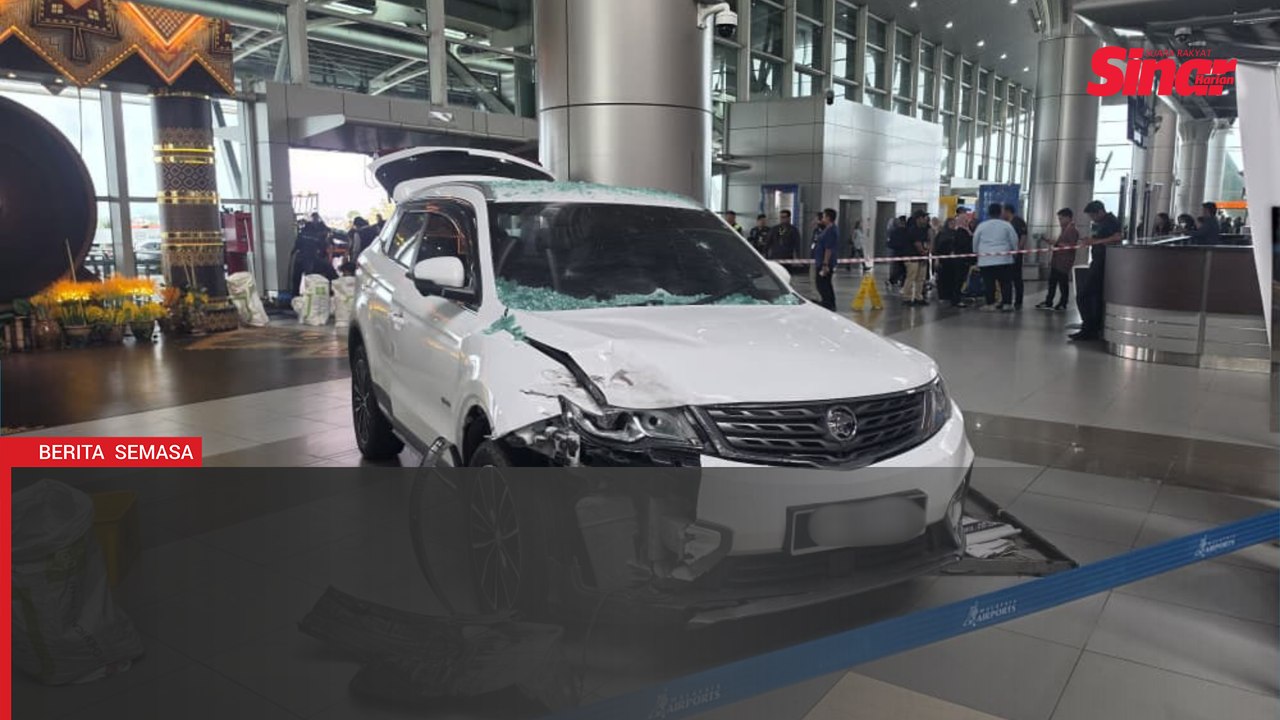 Tertekan pedal minyak, SUV rempuh pintu lapangan terbang Kota Kinabalu