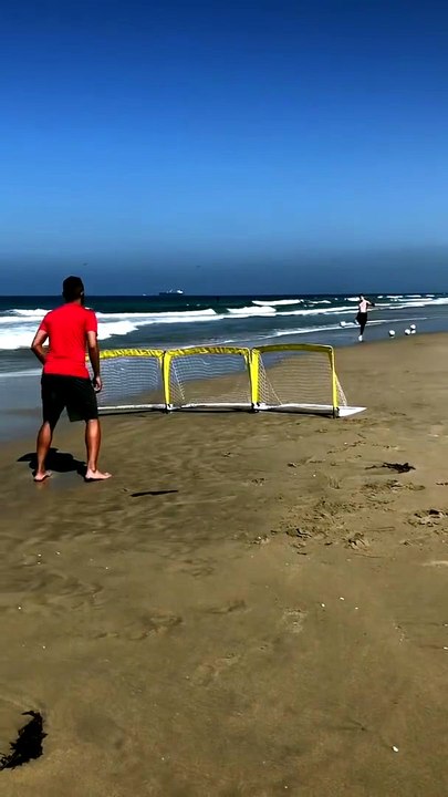 Touch challenge on the beach