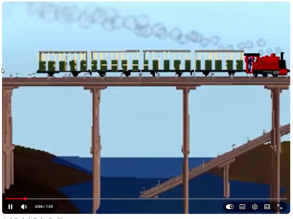 Narrow Gauge engine on a bridge