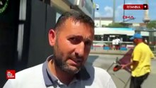 İstanbul'da kaçan şüpheliyi esnaf ve temizlik görevlisinin durdurmaya çalıştığı anlar kamerada