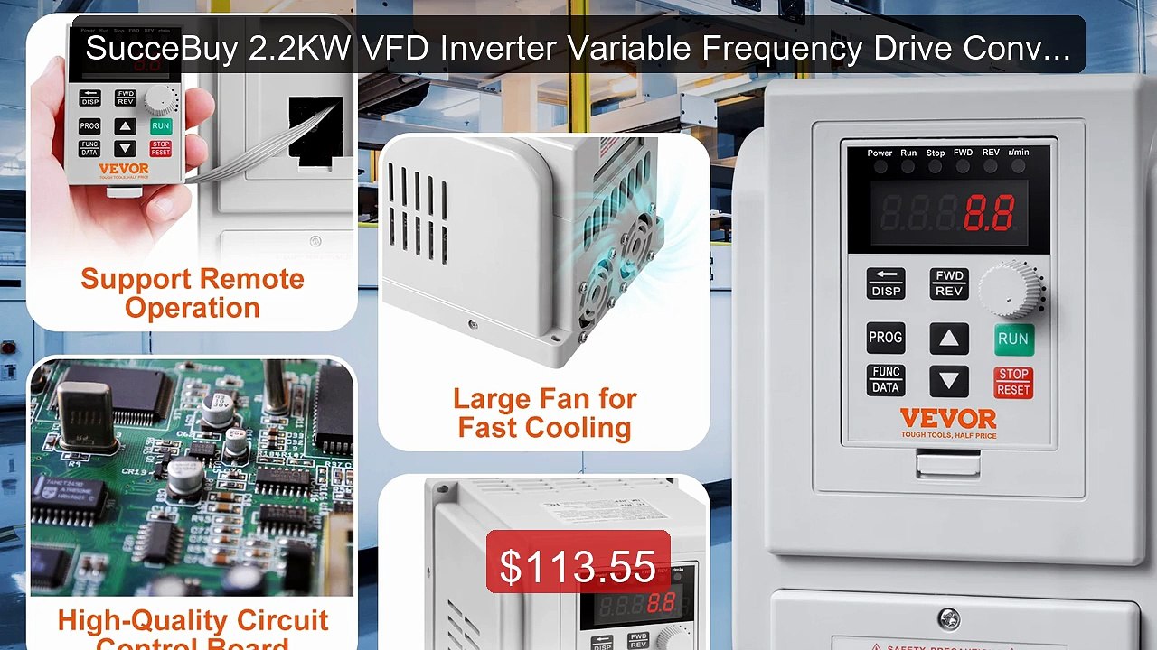 SucceBuy 2.2KW VFD Inverter Variable Frequency...