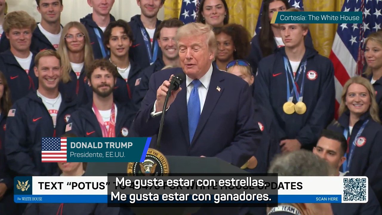 Donald Trump homenajea a los atletas olímpicos de invierno en la Casa Blanca