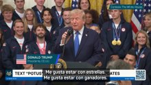 Donald Trump homenajea a los atletas olímpicos de invierno en la Casa Blanca