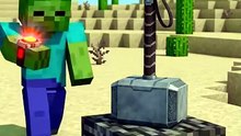 Buff Herobrine vs Thor's Mjolnir | Funny Minecraft Animation | Epic Zombie Transformation (4K)