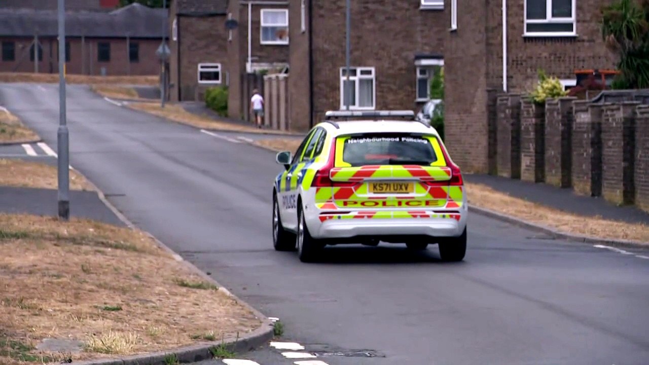 Norfolk Police guards houses in Thetford
