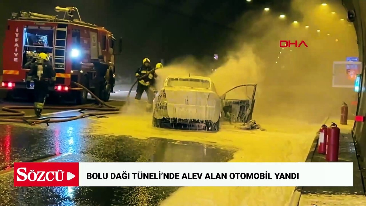 Bolu Dağı Tüneli’nde alev alan otomobil yandı