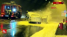 Bolu Dağı Tüneli’nde alev alan otomobil yandı