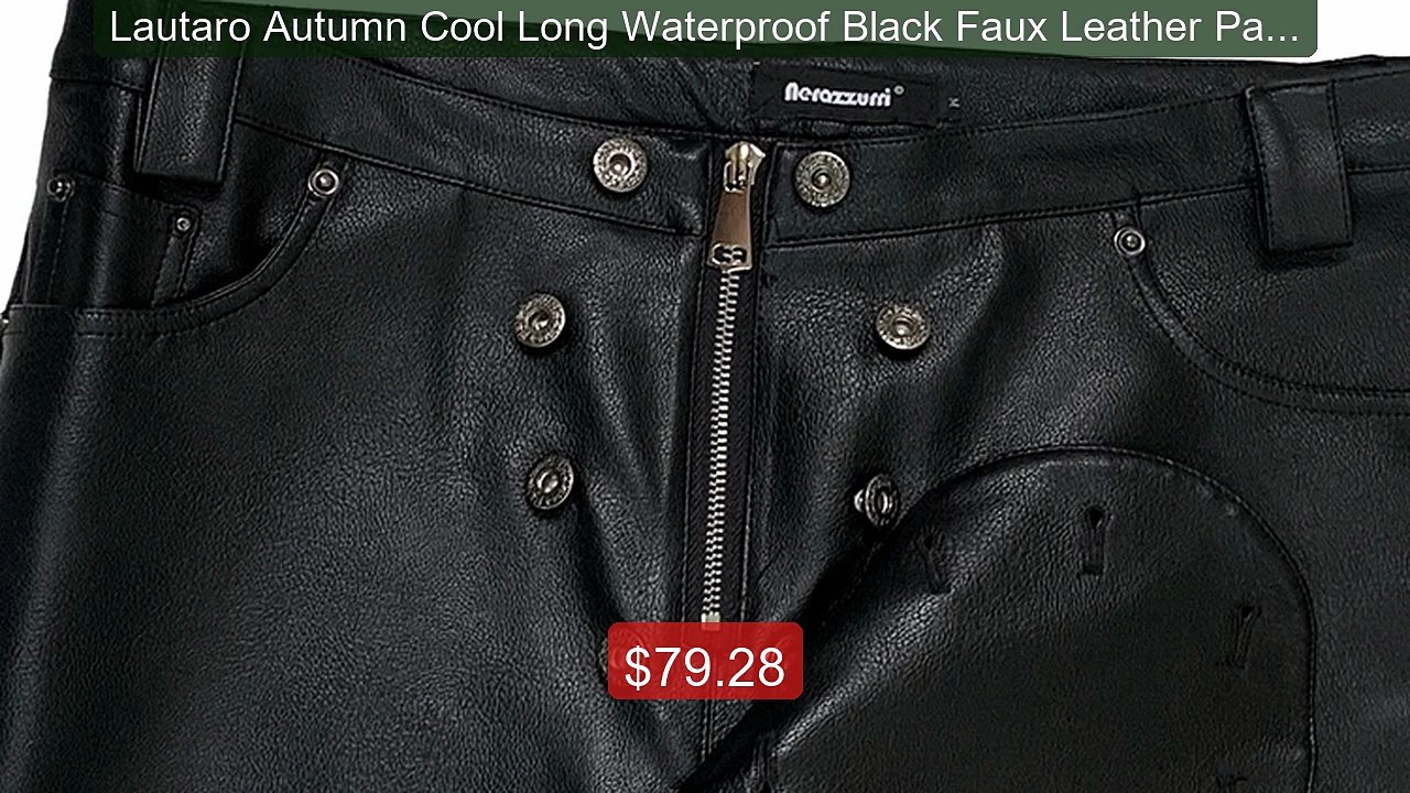 Lautaro Autumn Cool Long Waterproof Black Faux Leather Pant... -- Top Pick 2026 | Unbeatable Price!