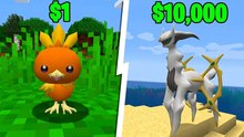 Pokémon de 1 real vs 10,000 reales en Minecraft Pixelmon