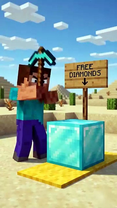 Minecraft Free Diamonds Trap – Creeper Drinking Tea 😂