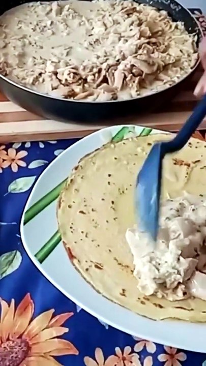 crepes de pollo con champiñones #cocinandoconma...