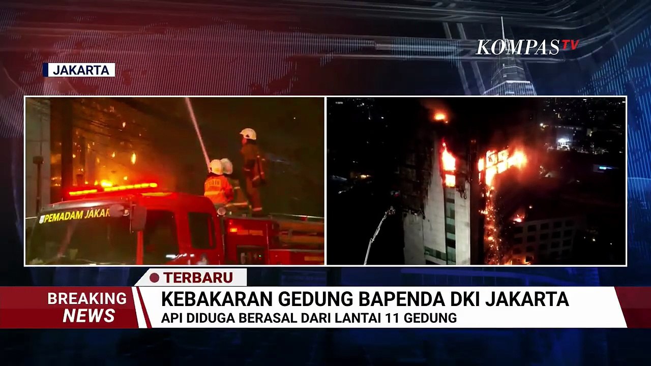 Terbaru! Pantauan Udara Kebakaran Gedung Bapenda DKI Jakarta, Pemadaman Berlangsung Hampir 2 Jam