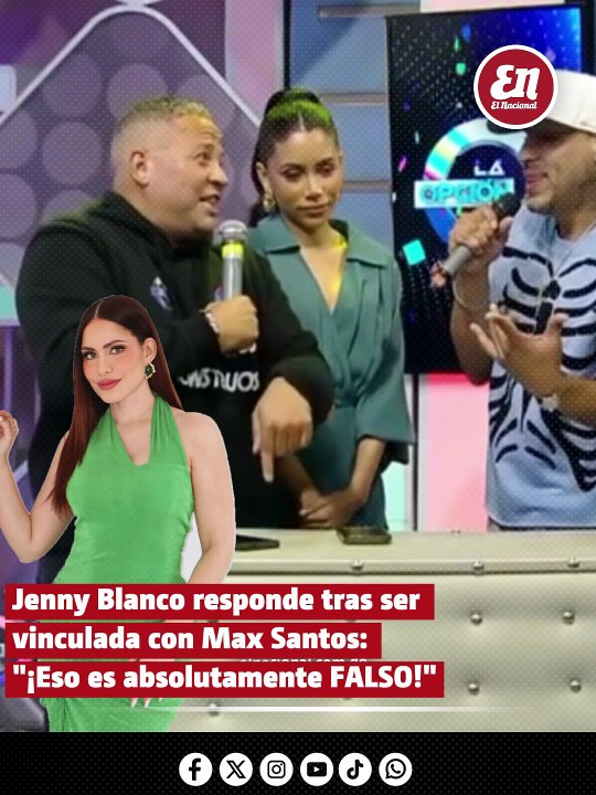 Jenny Blanco responde tras ser vinculada con Max Santos: "¡Eso es absolutamente FALSO!"