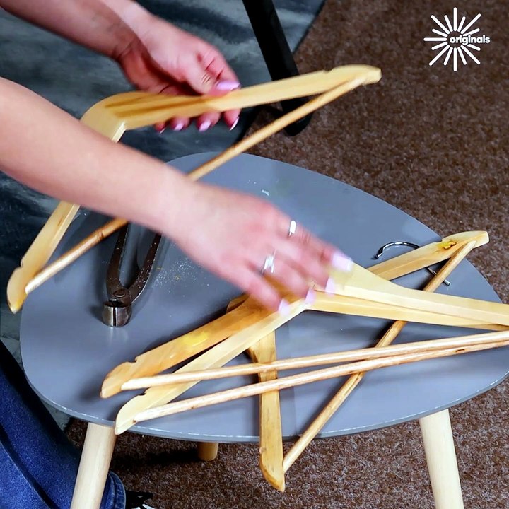 DIY coffee table using clothes hangers! 💯