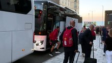 L'arrivo della Roma a Brighton