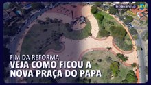 Drone mostra como a Praça do Papa ficou depois das obras