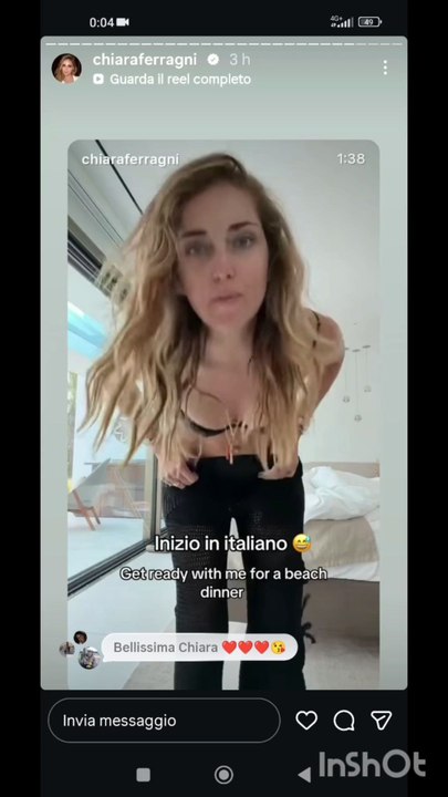 Chiara Ferragni story da ibiza