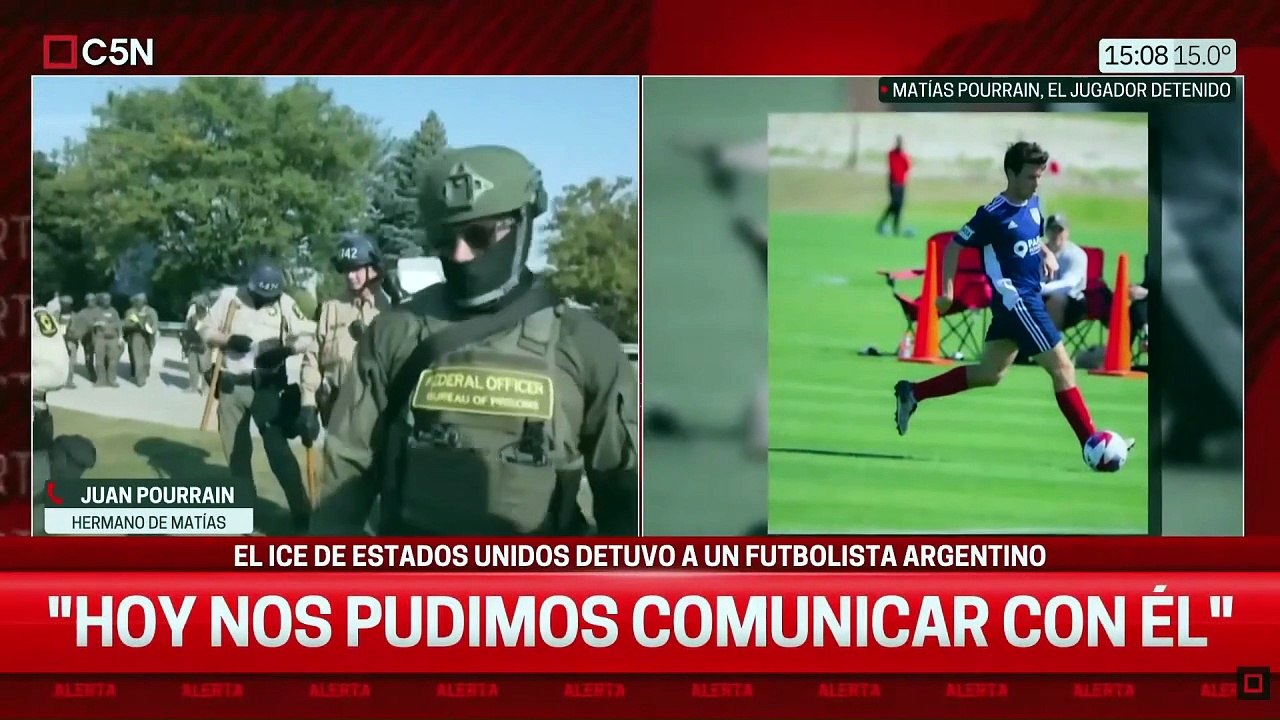 La familia del futbolista Matías Pourrain reclamó conocer su paradero tras ser detenido por el ICE