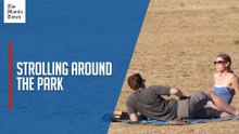 Londonders enjoy a sun scorched Greenwich Park with yellow-brown grass