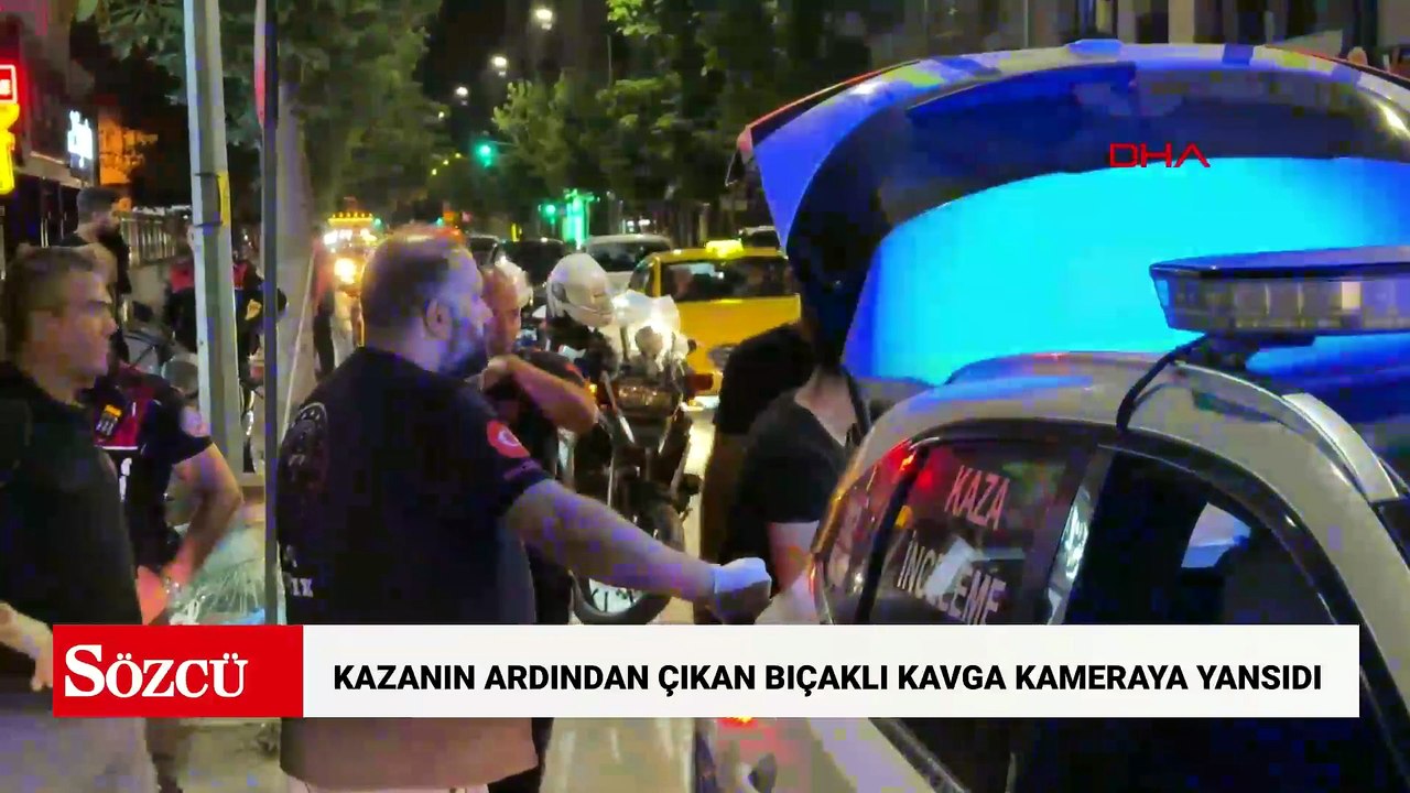 Eskişehir'de kazanın ardından çıkan bıçaklı kavga kameraya yansıdı: 2 yaralı