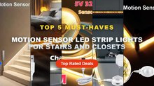 Motion Sensor LED Strip Lights For Stairs And Closets: Top 5 Best Sellers - Wireless PIR Motion Sensor 5V USB LED Strip ...