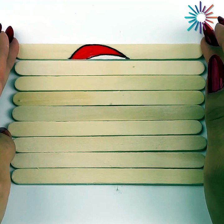 Christmas fun drawings with popsicle sticks! 🎅