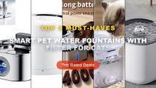 Top 5 Best Smart Pet Water Fountains With Filter For Cats (Must Have!) - 3L Smart Pet Water Fountain Automatic Induction...